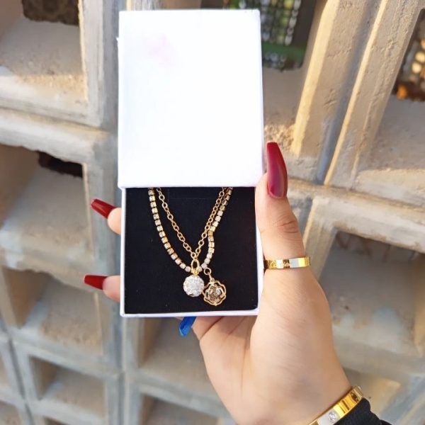 double chain flower ball pendant