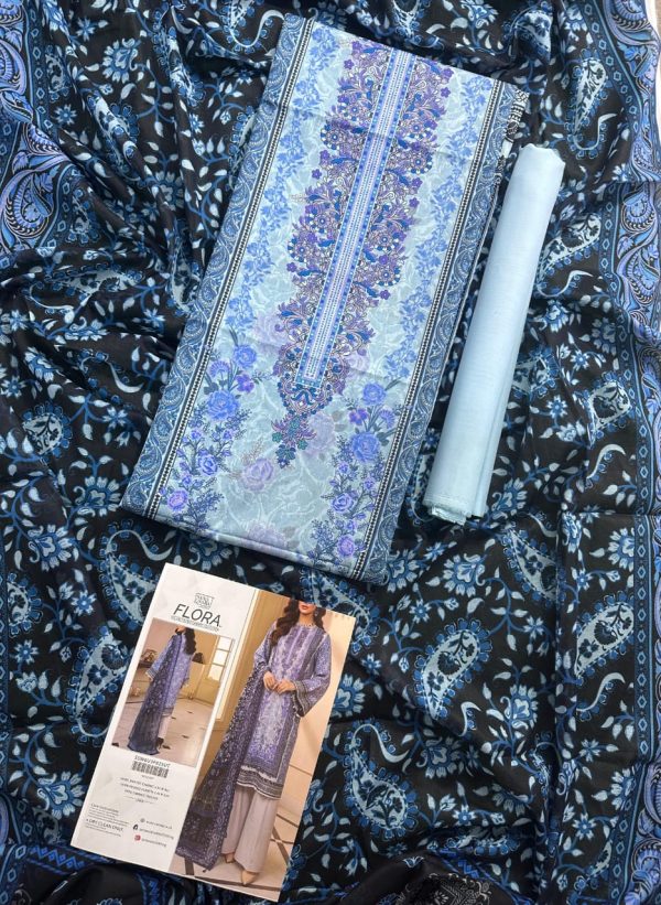 Unstitched Printed 3-Piece By flora