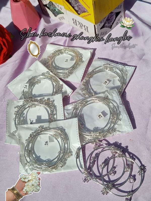 Silver Kashimir Ghunghro Bangles
