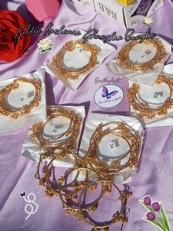 Golden Kashimir Ghunghro Bangles