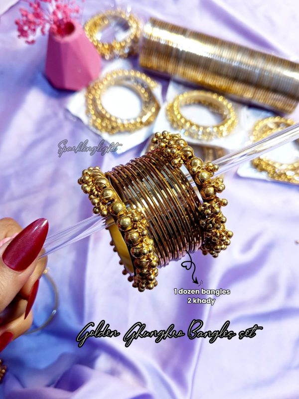 Golden Ghunghro Bangle Set