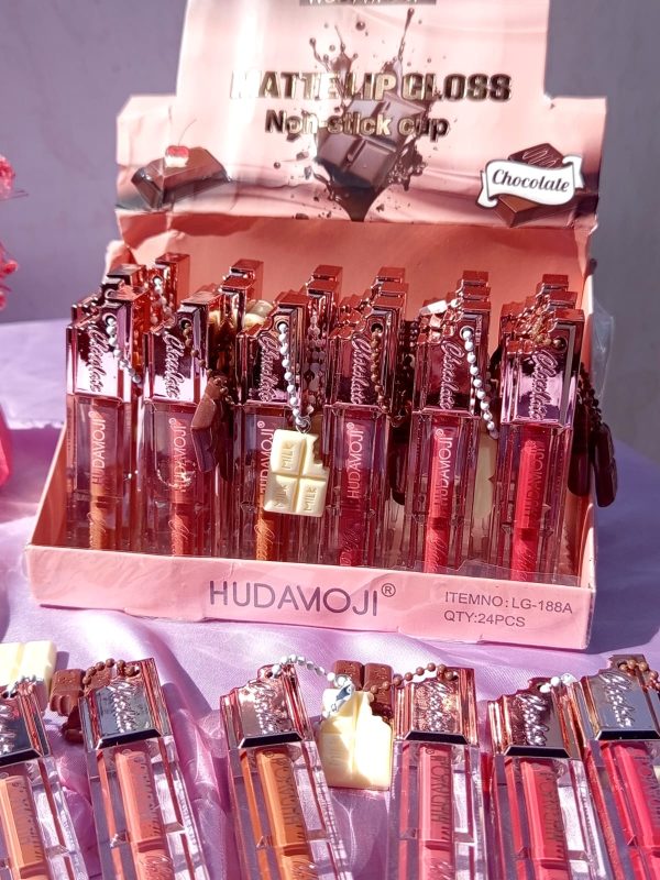 Hudamoji Classic Nude Lip Gloss New Thick Chocolate Squeeze Tube Clear Liquid