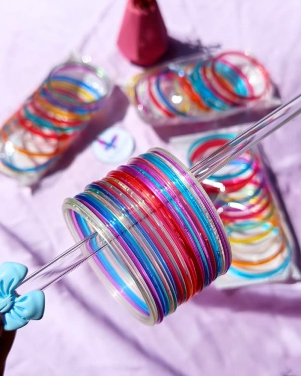Jelly Plastic Bangles In Multi Color - 2.6 Size